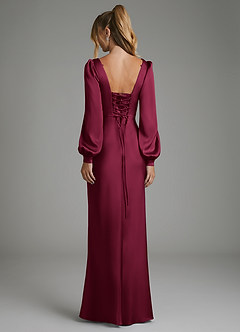 Azazie Brianna Bridesmaid Dresses Burgundy Mermaid Corset Stretch Satin Dress image7