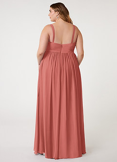 Azazie Chanel Robes de demoiselle d'honneur Robe Trapèze en Mousseline de soie Plissée Antique Rose image14