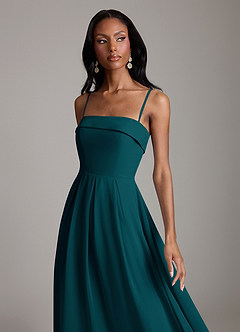 Azazie Lucienne Bridesmaid Dresses Pine A-Line Strapless Chiffon Convertible Dress image3