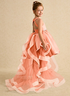 Azazie Julietta Blumenmädchenkleider Ballkleid Cabrio Tüll Kleid Sonnenuntergang image6