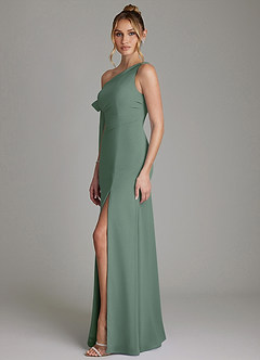 Azazie Aylin 신부 들러리 드레스 쉬스 오프 더 숄더 쉬폰 바닥 길이 드레스 image5