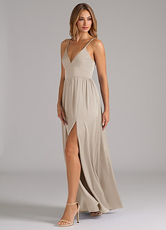 Azazie Aaida Bridesmaid Dresses Frost A-Line Corset Stretch Satin Dress image3