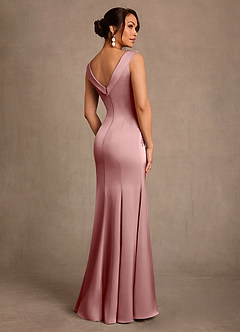 Azazie Franny Abiti per la Madre della Sposa Abito Tubino in Raso Elasticizzato Pizzo Rosa Polverosa image2