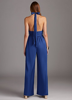 Azazie Oli Brudtärnklänningar Jumpsuit av i Stretch Satin Plisserad image2