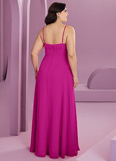 Barbie ♥ Azazie Bridesmaid Dresses Fuchsia A-Line with Pockets Chiffon Dress image2