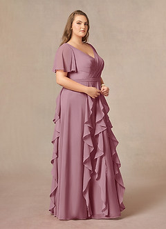 Azazie Watson Mother of the Bride Dresses Vintage Mauve A-Line V-Neck Chiffon Dress image9