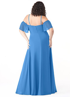 Azazie Sue Bridesmaid Dresses Blue Jay A-Line Off the Shoulder Chiffon Convertible Dress image7