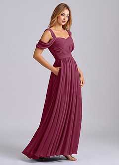 Azazie Koa Venta Final Vestido de Mora de Gasa de Corte en A con Vestidos sin tirantes image6