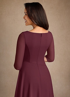 Azazie Durant Kleider für die Brautmutter A-Linie Plissee Chiffon Kleid Cabernetrot image5