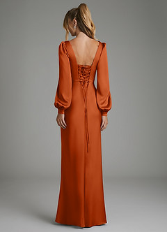 Azazie Brianna Bridesmaid Dresses Burnt Orange Mermaid Corset Stretch Satin Dress image7