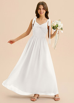 Azazie Izzy Junior Klä av A-Line i Chiffong Plisserad image3