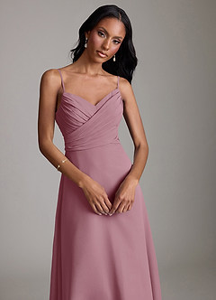 Azazie Kali Bridesmaid Dresses Vintage Mauve A-Line Pleated Chiffon Dress image5