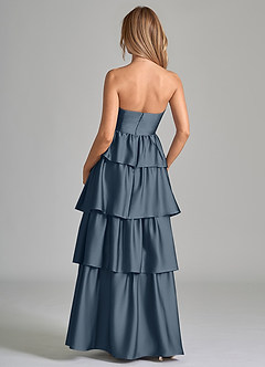 Azazie Faye Brautjungfernkleider A-Linie Gestreift Stretch-Satin Kleid Zwielichtviolett image7