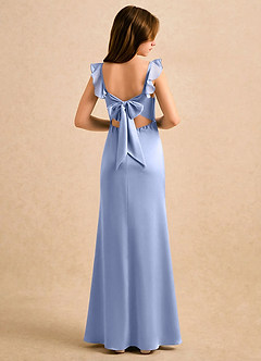 Azazie Novalie Girls Formal Robe Demoiselle D'honneur Fillette Robe Sirène en Satin extensible Arc Eis image1