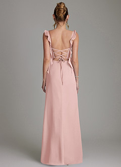 Azazie Jessamine Brautjungfernkleider Meerjungfrau-Linie Korsett Chiffon Kleid Puderrosa image7
