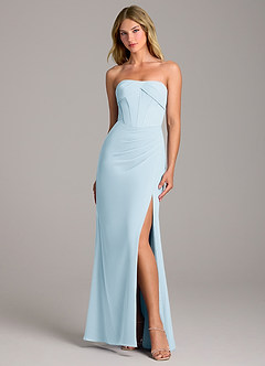 Azazie Chantel Bridesmaid Dresses Sky Blue Sheath Strapless Chiffon Convertible Dress image1
