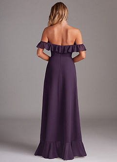 Azazie Lyra Bridesmaid Dresses Plum A-Line Chiffon Convertible Dress image7