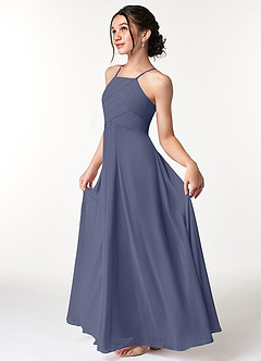 Azazie Ginger Junior Stormy A-Line Pleated Chiffon Dress image6
