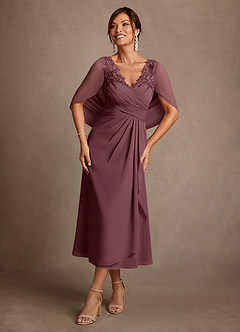 Azazie Forums Mother of the Bride Dresses Sangria A-Line Lace Dress image1