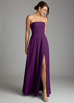 Azazie Tamira Suknie dla druhen Linia A Pofałdowany Szyfon Do ziemi Sukienka image2