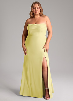 Azazie Saige Bridesmaid Dresses Lemon Sorbet A-Line Off the Shoulder Chiffon Convertible Dress image17