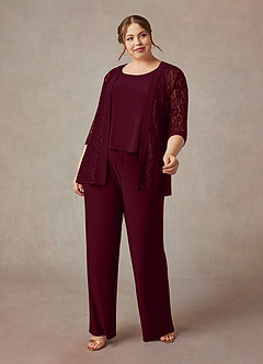 Azazie Mamrie Abiti per la Madre della Sposa Abito Tuta Pantaloni in Pizzo Cabernet image11