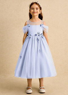 Azazie Juni Jurken voor bloemenmeisjes Baljurk Jurk van Tule Geplooid Lavendel image5