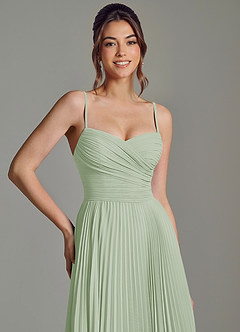 Azazie Catie 신부 들러리 드레스 A라인 스윗하트 네크라인 쉬폰 바닥 길이 드레스 image2