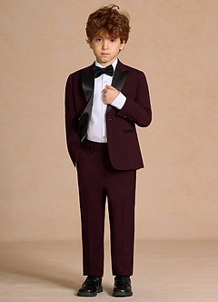 Michael Burgundy Boys Peak Lapel 2-Piece Tuxedos