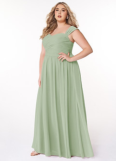 Azazie Zapheira Bridesmaid Dresses Dusty Sage A-Line Ruched Chiffon Dress image7