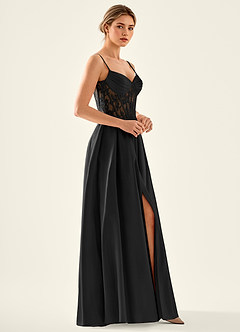 Nimbus Black Cutout Corset Satin Prom Dress image3