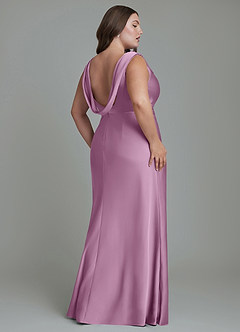 Azazie Kieryn Bridesmaid Dresses Wisteria Mermaid Pleated Stretch Satin Dress image8