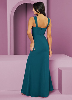 Barbie ♥ Azazie Bridesmaid Dresses Ink Blue Mermaid Pleated Chiffon Dress image2