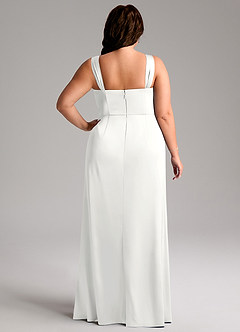 Azazie Denice Suknie dla druhen Osłona Pofałdowany Satyna elastyczna Do ziemi Sukienka image11