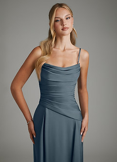 Azazie Gabriela Brautjungfernkleider A-Linie Korsett Stretch-Satin Kleid Zwielichtviolett image3