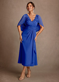 Azazie Forums Mother of the Bride Dresses Royal Blue A-Line Lace Dress image1