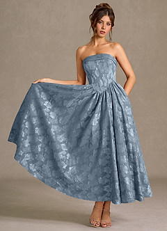 Mila Dusty Blue Midi Dress image5