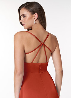 Azazie Clove Stretch Satin Dress Final Sale  image7