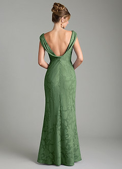 Azazie Kieryn Bridesmaid Dresses Eucalyptus Mermaid Pleated Floral Burnout Dress image7