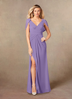 Azazie Luisa Mother of the Bride Dresses Tahiti Mermaid V-Neck Pleated Mesh Dress image1