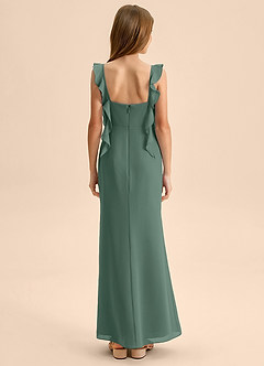 Azazie Jessamine Junior Sea Moss Mermaid Sweetheart Neckline Chiffon Dress image2