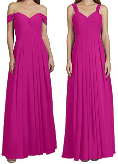 Azazie Kaitlynn Brautjungfernkleider Wandelbar Empire Gerafft Chiffon Kleid Fuchsia image8