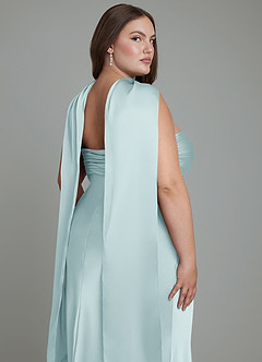 Azazie Saylor Bridesmaid Dresses Mist Mermaid Strapless Stretch Satin Dress image19