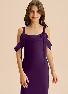 Azazie Bellalina Junior Syrena Pofałdowany Satyna elastyczna Długość podłogi Młodsza druhna Sukienka image6