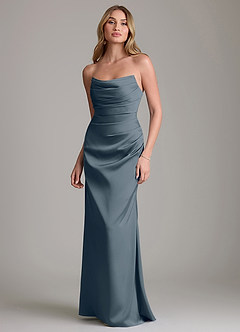 Azazie Lucille Bridesmaid Dresses Twilight Mermaid Strapless Stretch Satin Convertible Dress image1