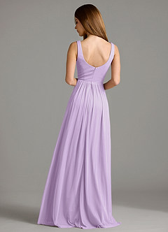 Azazie Keyla Final Sale Lilac A-Line Pleated Mesh Dress image2
