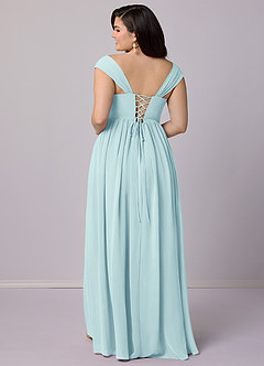 Barbie ♥ Azazie Bridesmaid Dresses Sea Glass A-Line Corset Chiffon Dress image19