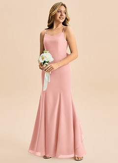 Azazie Lioren Junior Robe Sirène en Mousseline de soie Arc Rosette image4