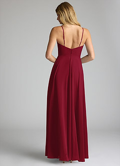 Azazie Akita Bridesmaid Dresses Burgundy A-Line Chiffon Dress image4