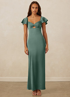 Christian Siriano Bridal for Azazie 1005 Brautjungfernkleider Etui Herzausschnitt Stretch-Satin Kleid Eukalyptus image1